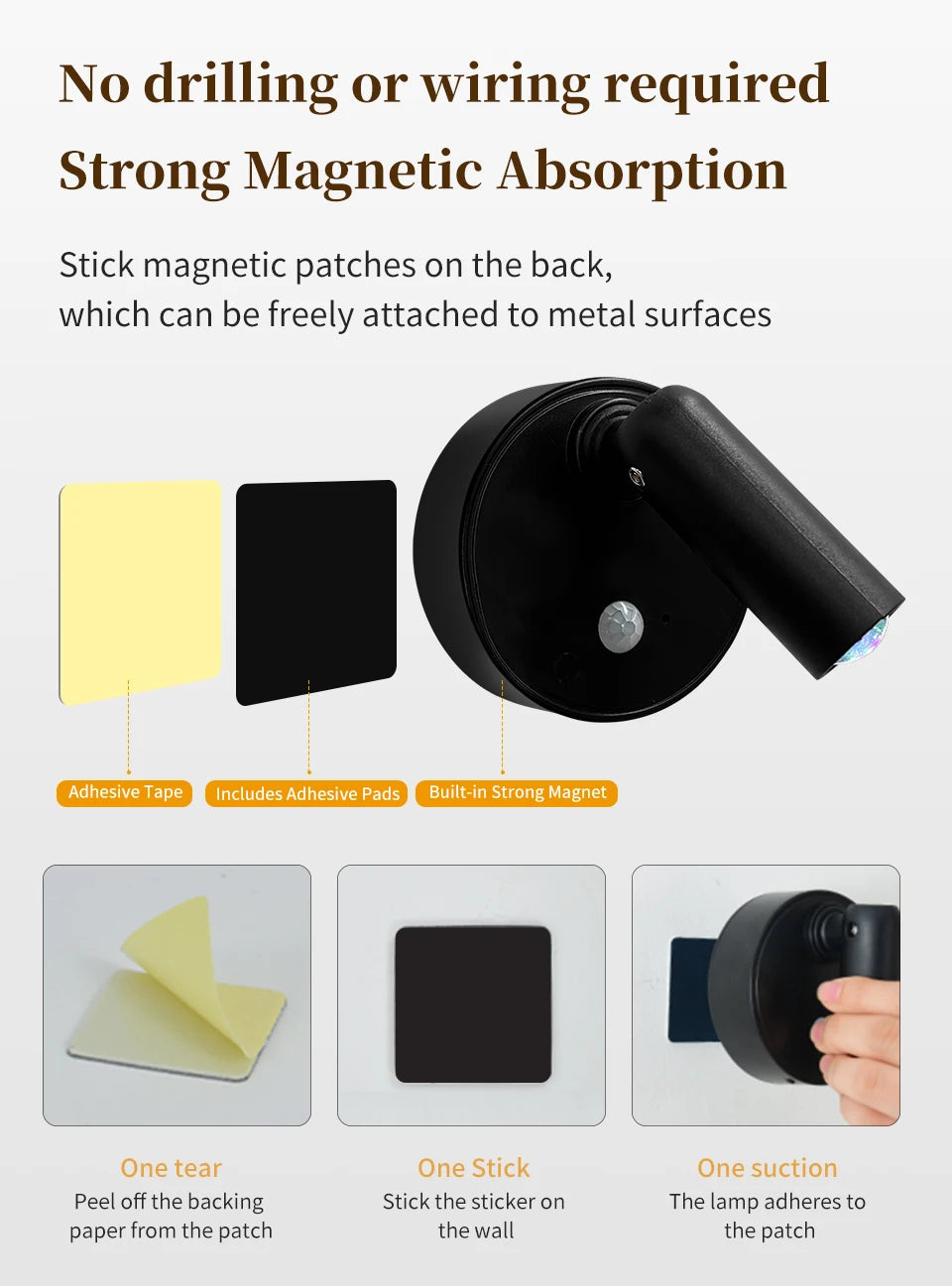 NuvAura GlowSpot™ | Rechargeable RGB Motion Sensor Wall Light
