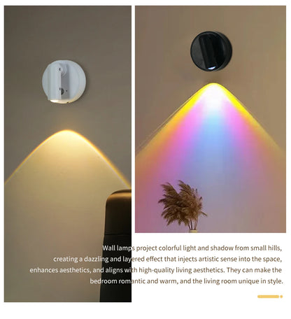 NuvAura GlowSpot™ | Rechargeable RGB Motion Sensor Wall Light