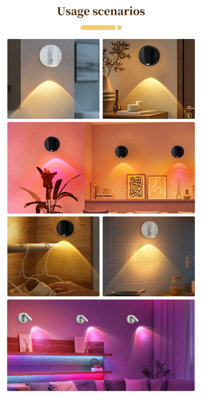 NuvAura GlowSpot™ | Rechargeable RGB Motion Sensor Wall Light
