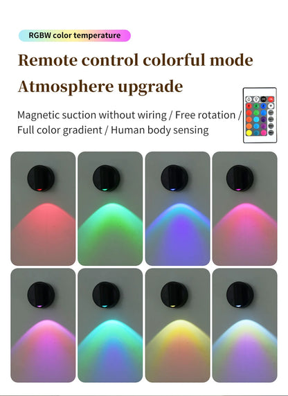 NuvAura GlowSpot™ | Rechargeable RGB Motion Sensor Wall Light