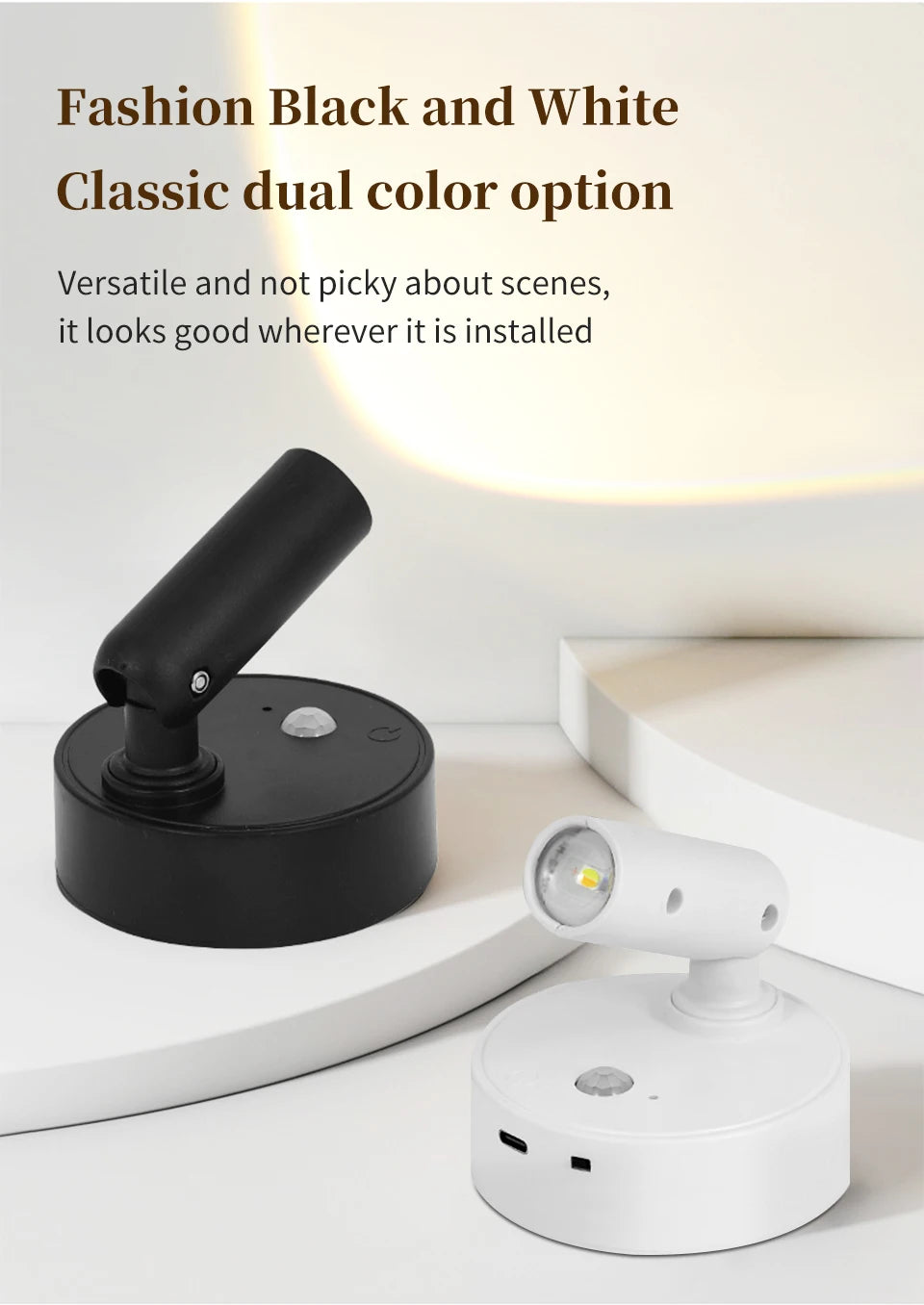 NuvAura GlowSpot™ | Rechargeable RGB Motion Sensor Wall Light