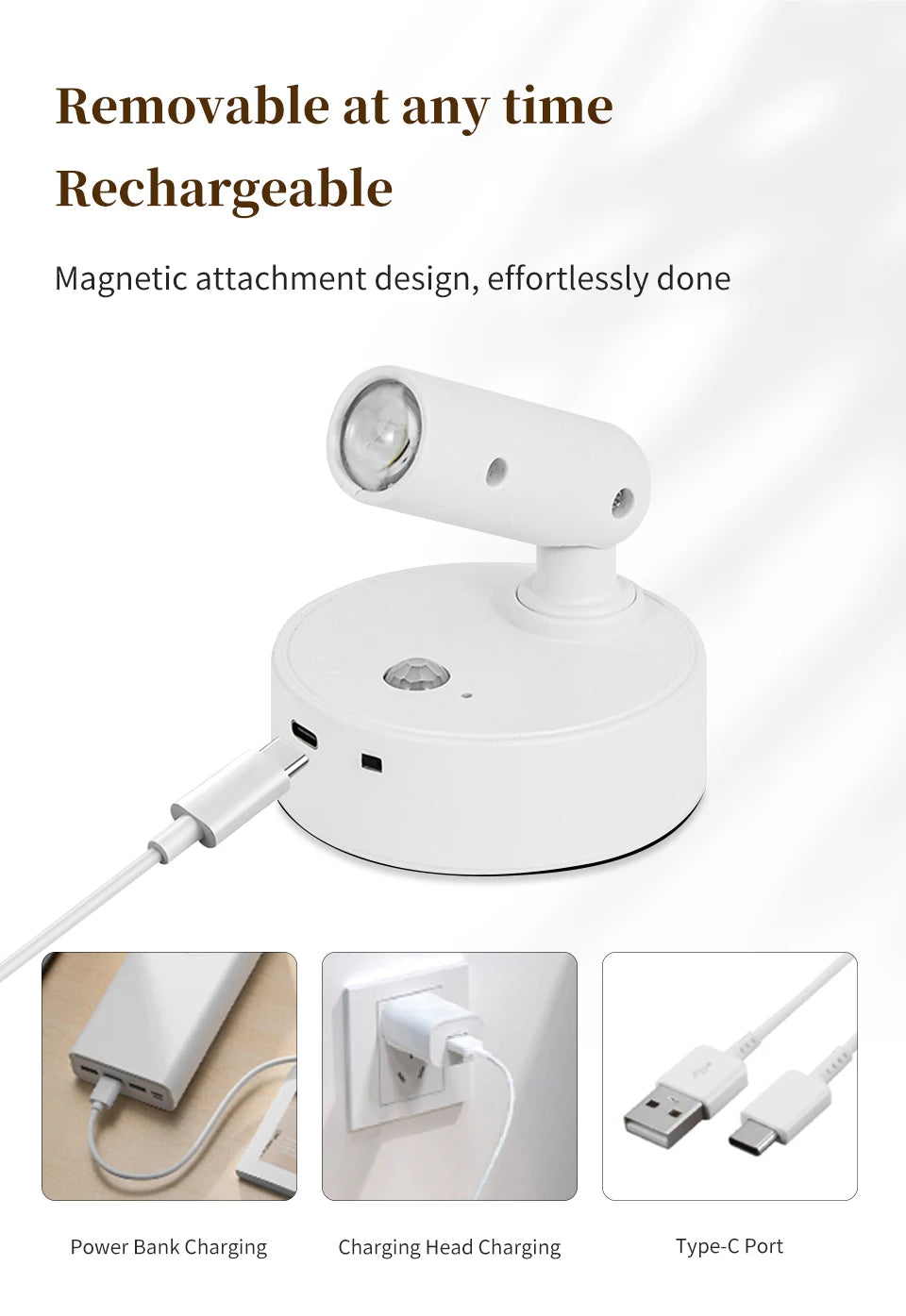 NuvAura GlowSpot™ | Rechargeable RGB Motion Sensor Wall Light