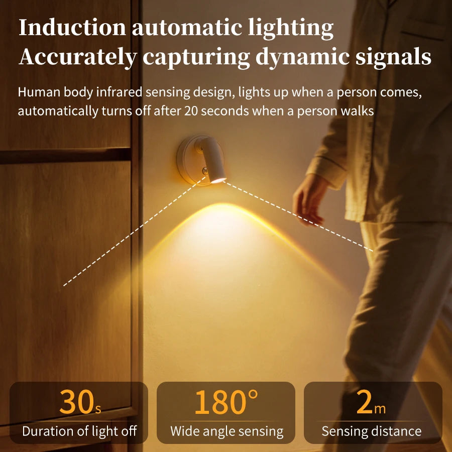 NuvAura GlowSpot™ | Rechargeable RGB Motion Sensor Wall Light